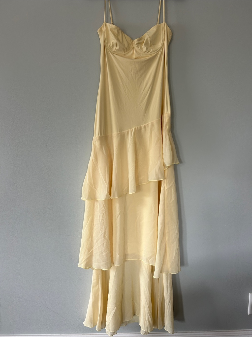 Delicate Cream Slip Tiered Maxi Dress
